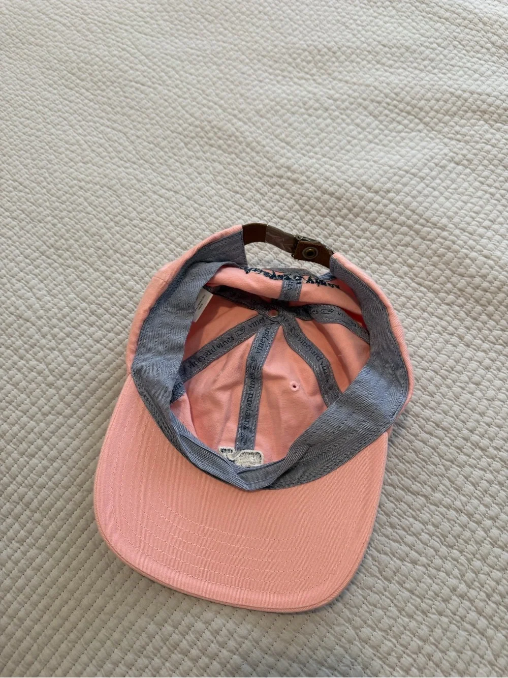 Vineyard Vines Coral Pink Kids Baseball Cap with Whale Patch